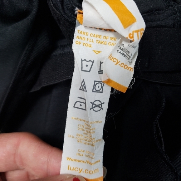 Lucy solid black work out tank top with built in bra women's size XS - Picture 8 of 9